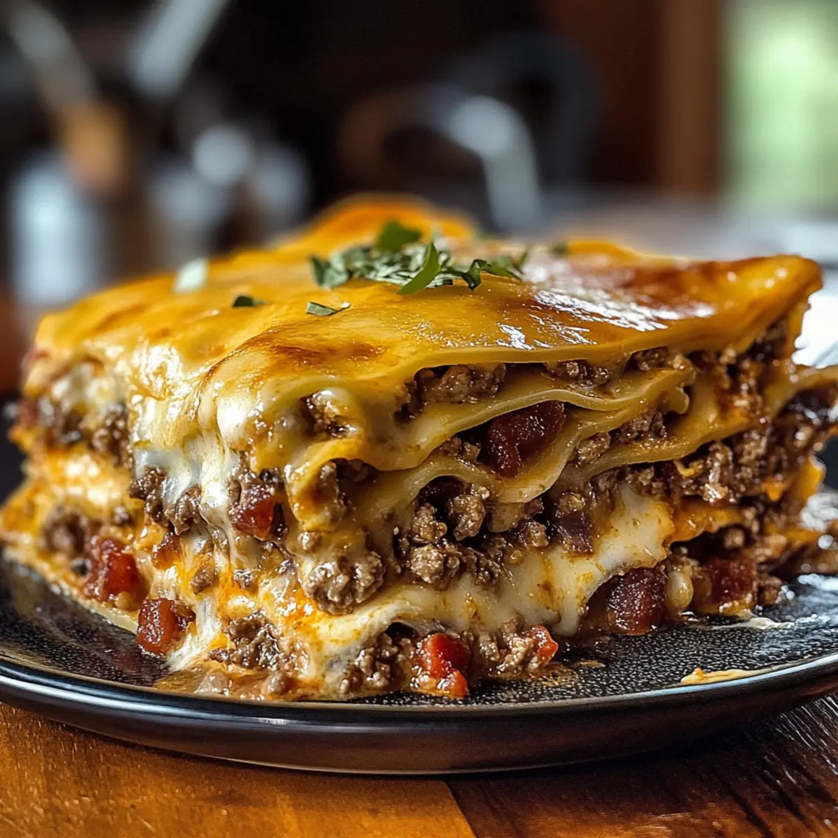 Parmesan Garlic Bacon Cheeseburger Lasagna